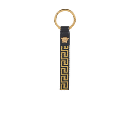 Versace La Greca Keyring, Canvas/Leather, Black/Gold, B/DB, 3*